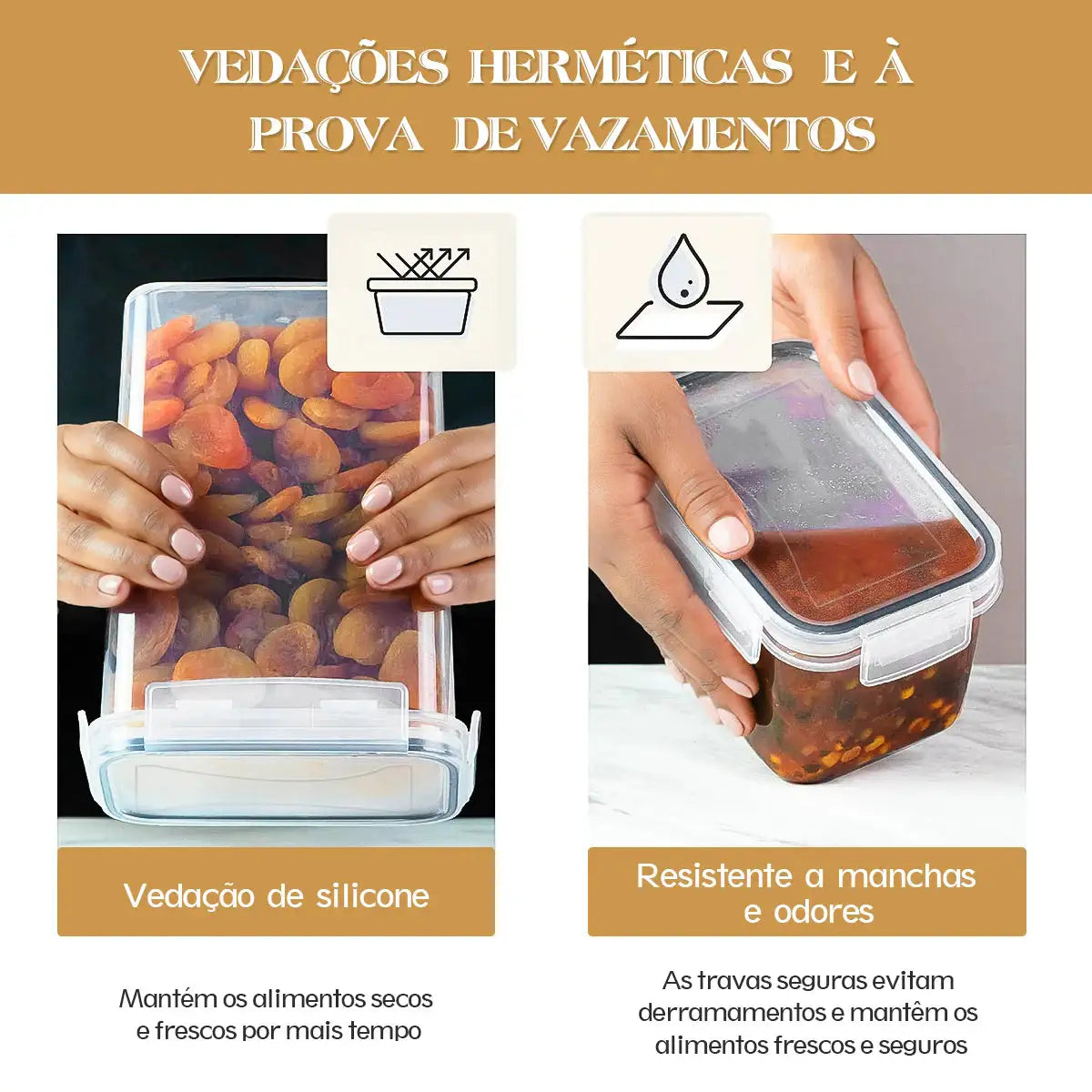 Kit com 15 Potes Herméticos (Organização que você vê. Frescor que você sente. 🥣✨)