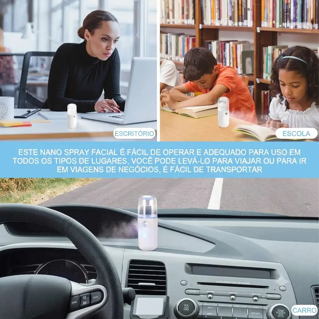 Nano Pulverizador de Névoa (Frescor para você. Conforto por onde passar. 💦🌸)