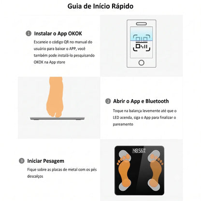 Balança Inteligente Bluetooth (Muito mais do que um número na balança. ⚖️📱)