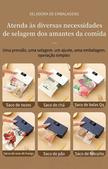 Mini Seladora de Embalagens (Se abriu, é só fechar de novo! 🥨✨)