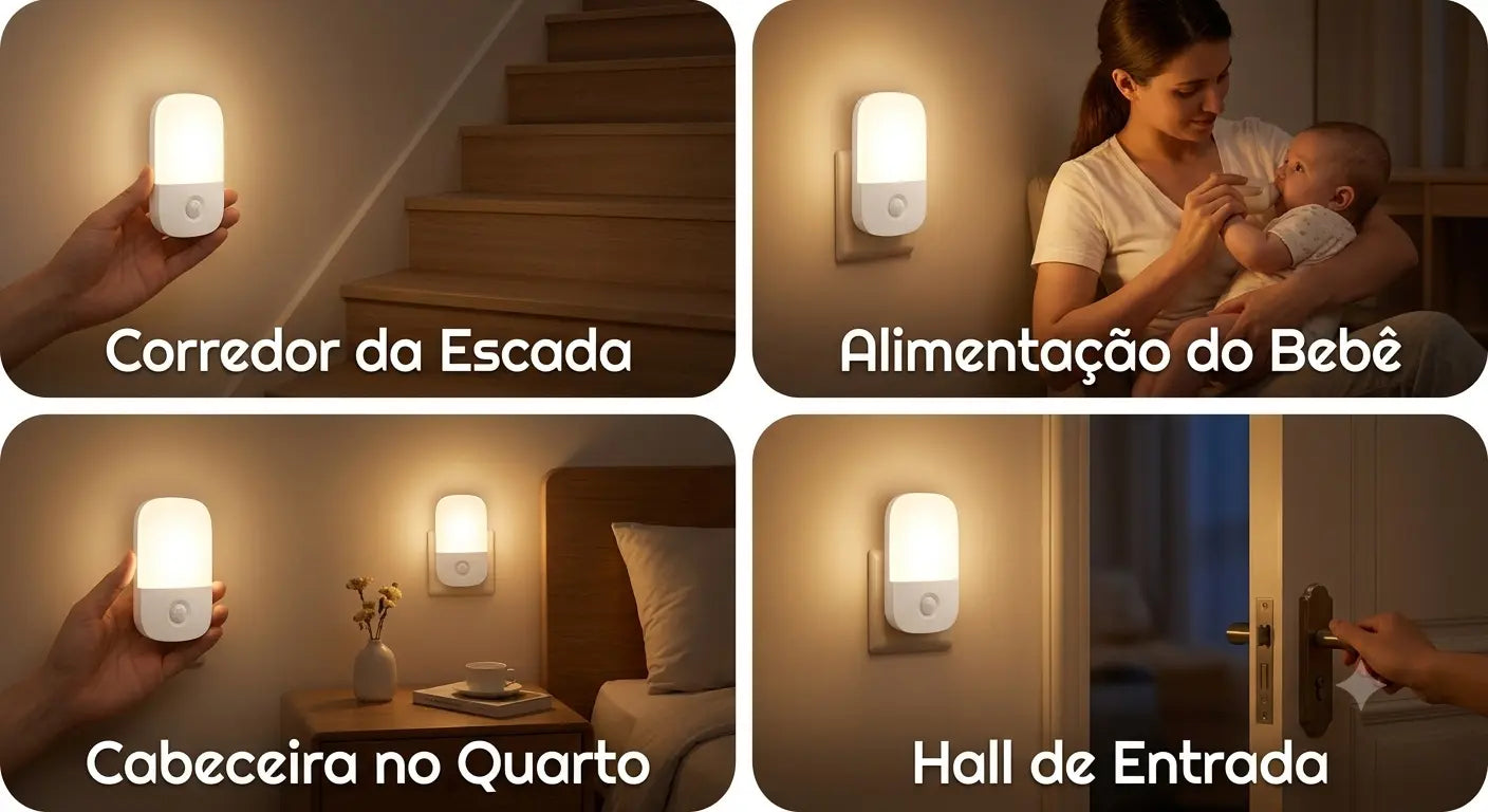 Luz Noturna Inteligente com Sensor (Chega de dedinho na quina 💡🌙)