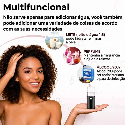 Nano Pulverizador de Névoa (Frescor para você. Conforto por onde passar. 💦🌸)
