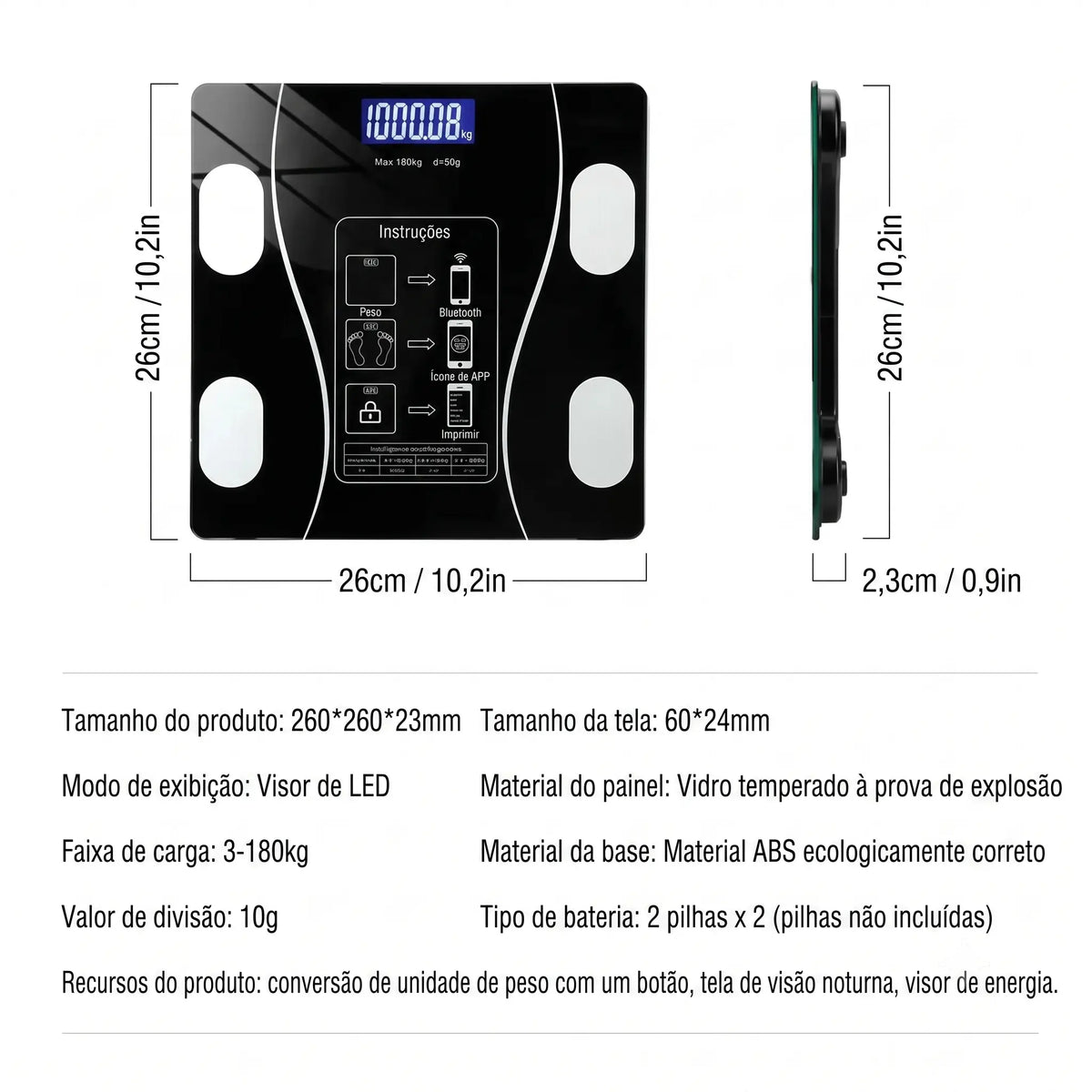 Balança Inteligente Bluetooth (Muito mais do que um número na balança. ⚖️📱)