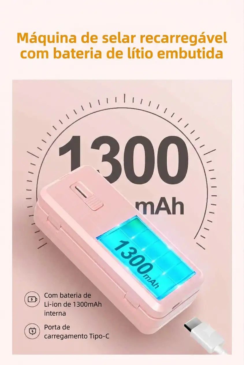 Mini Seladora de Embalagens (Se abriu, é só fechar de novo! 🥨✨)