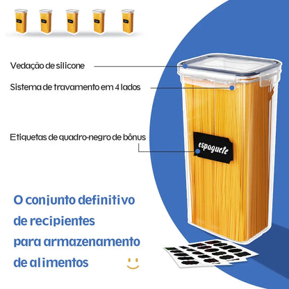 Kit com 15 Potes Herméticos (Organização que você vê. Frescor que você sente. 🥣✨)